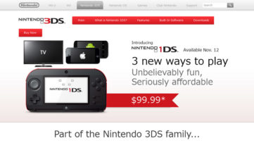 2DSの次は1DSへ。1画面の『Nintendo 1DS』パロディーサイト