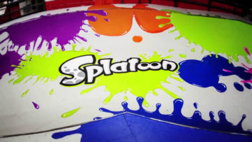 WiiU『Splatoon（スプラトゥーン）』のナワバリバトルをイメージして彩られたスケートパーク