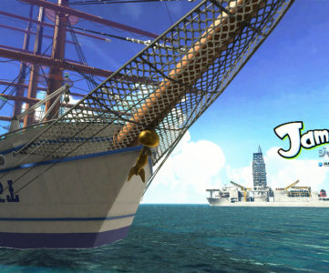 スプラトゥーン2×JAMSTEC：バトルステージ「マンタマリア号」近くに地球深部探査船「ちきゅう」が来航