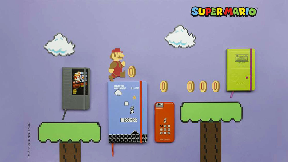モレスキン×スーパーマリオ：NESカートリッジやゲームボーイ等のコラボデザイン手帳